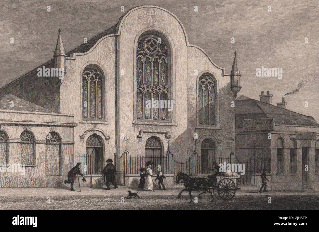 EDINBURGH. Lady Yester's Kirk, Infirmary Street. Church. SHEPHERD, print 1833 Stock Photo