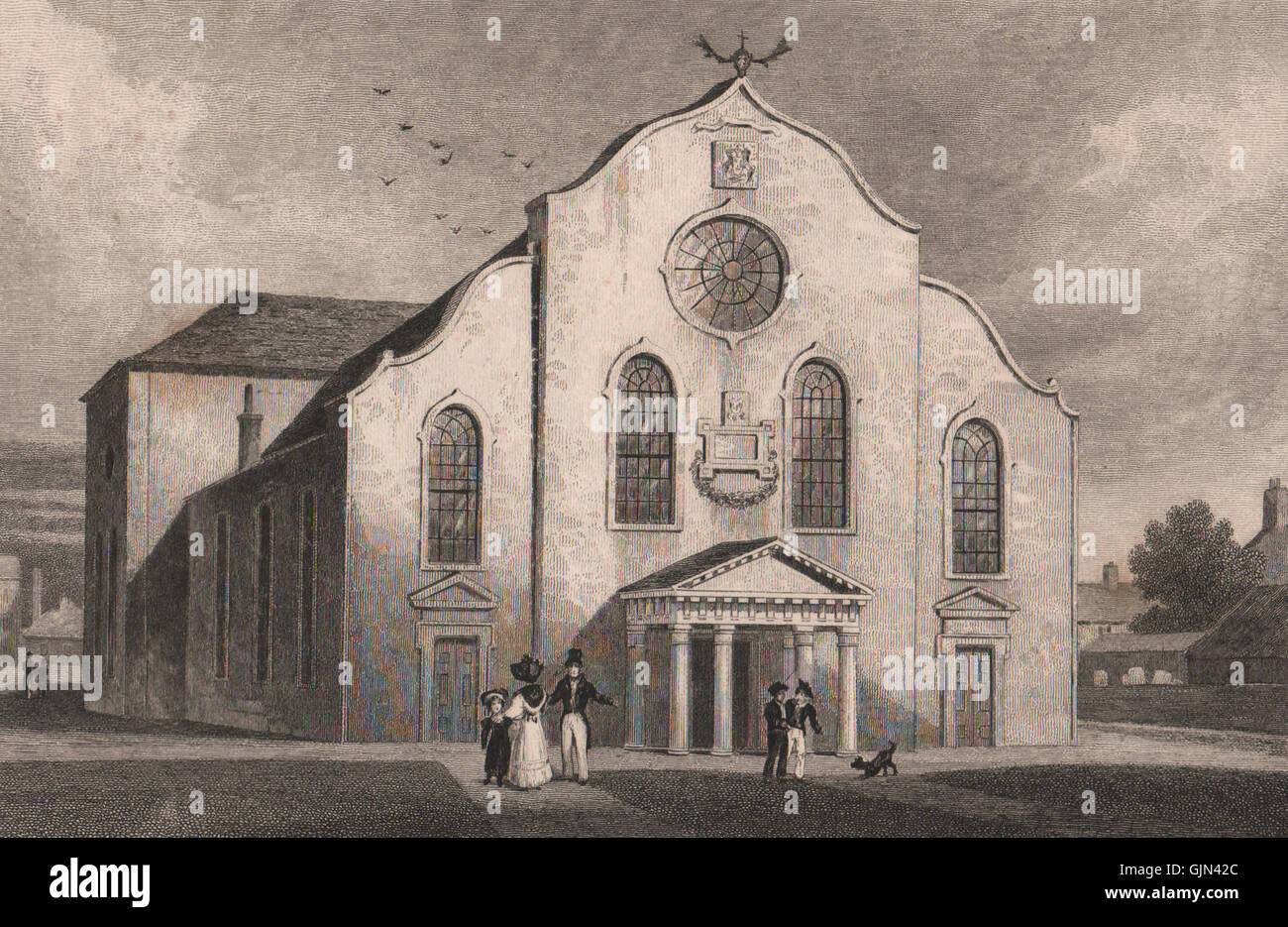 EDINBURGH. Kirk of the Canongate. Church. SHEPHERD, antique print 1833 Stock Photo