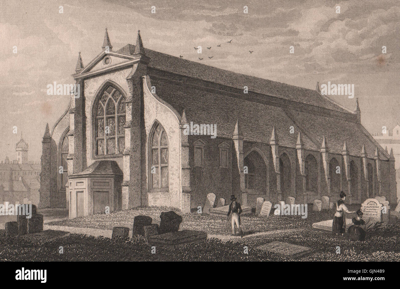 EDINBURGH. Greyfriars Tolbooth & Highland Kirk. Church. SHEPHERD, print 1833 Stock Photo