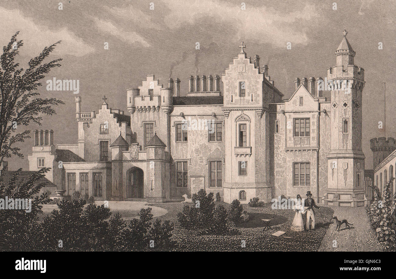 ABBOTSFORD. The seat of Sir Walter Scott. Galashiels, Melrose. SHEPHERD, 1833 Stock Photo