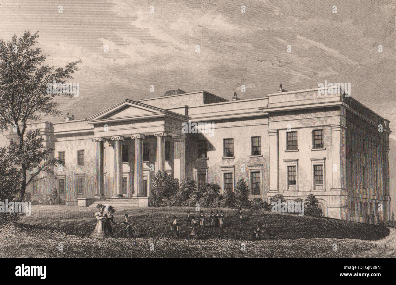 EDINBURGH. Merchant Maiden Hospital, Lauriston Lane. SHEPHERD, old print 1833 Stock Photo