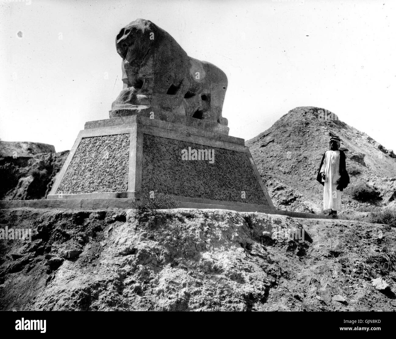 Iraq. Babylon. Basalt lion. matpc.07390 Stock Photo
