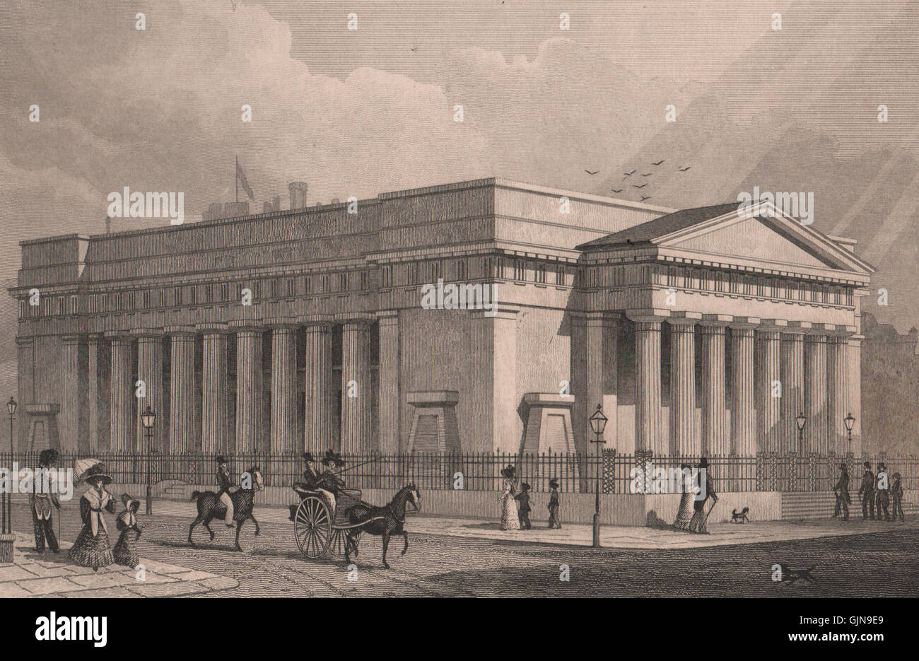EDINBURGH. Royal Institution. Royal Scottish Academy building. SHEPHERD, 1833 Stock Photo