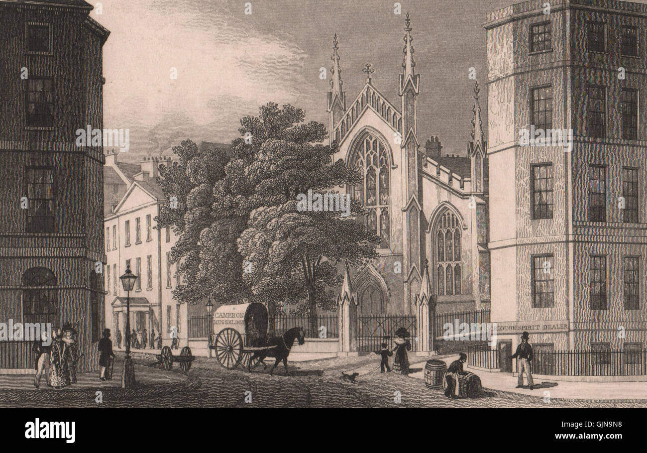 EDINBURGH. St Mary's Roman Catholic Cathedral, from Picardy Place. SHEPHERD 1833 Stock Photo