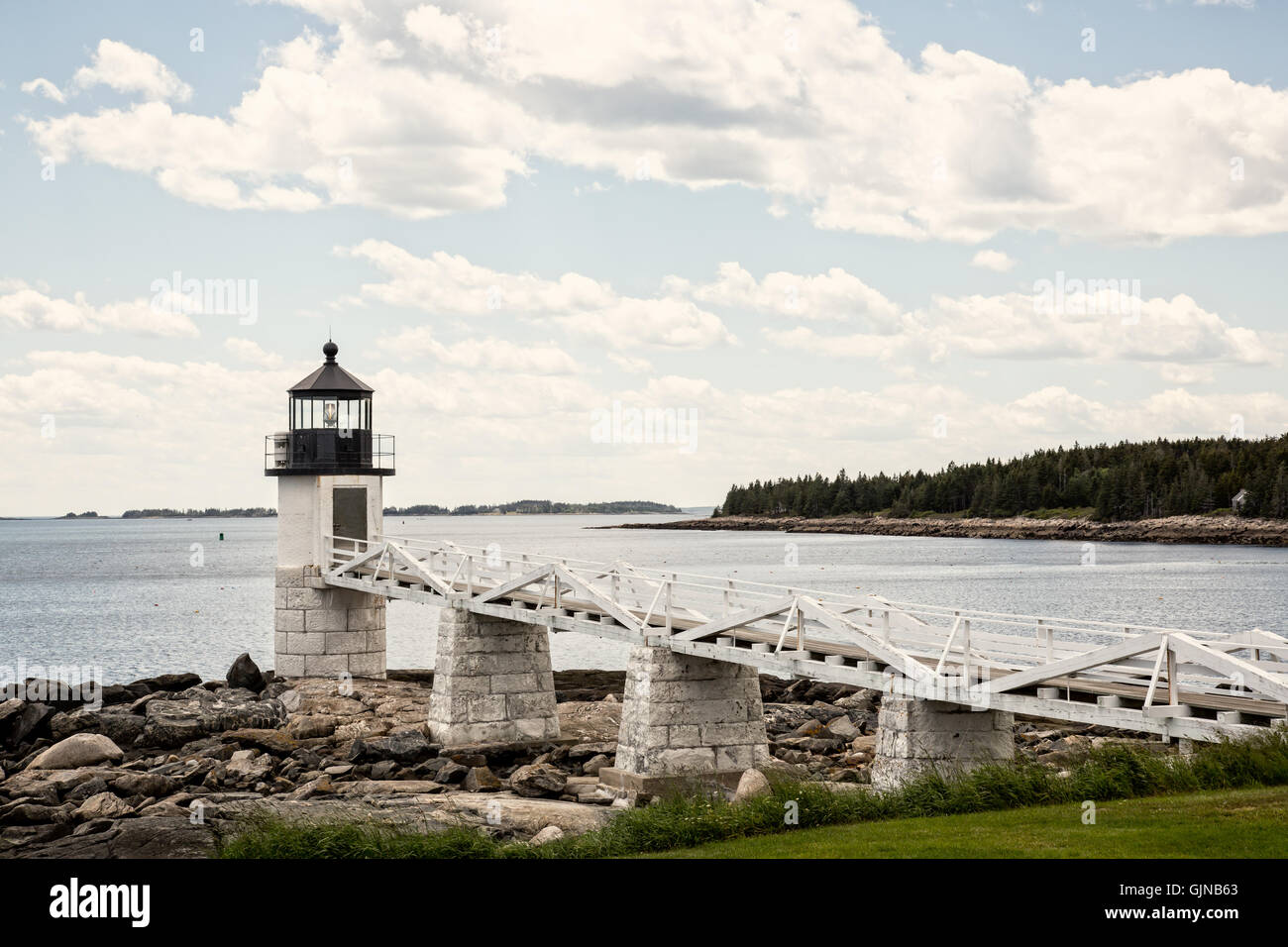 Marshall Point Lighthouse in the town of St. George, Maine Stock Photo ...