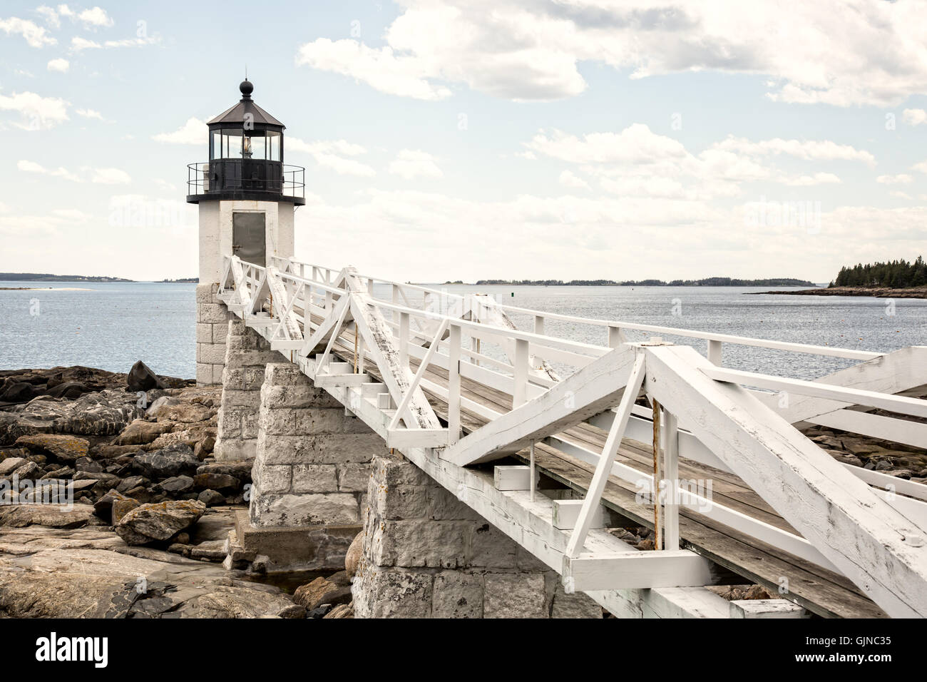 Marshall Point Lighthouse in the town of St. George, Maine Stock Photo ...