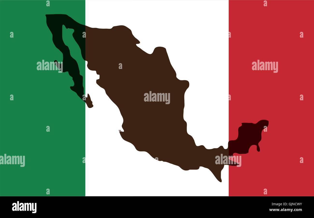 mexican flag with silhouette icon Stock Vector Image & Art - Alamy