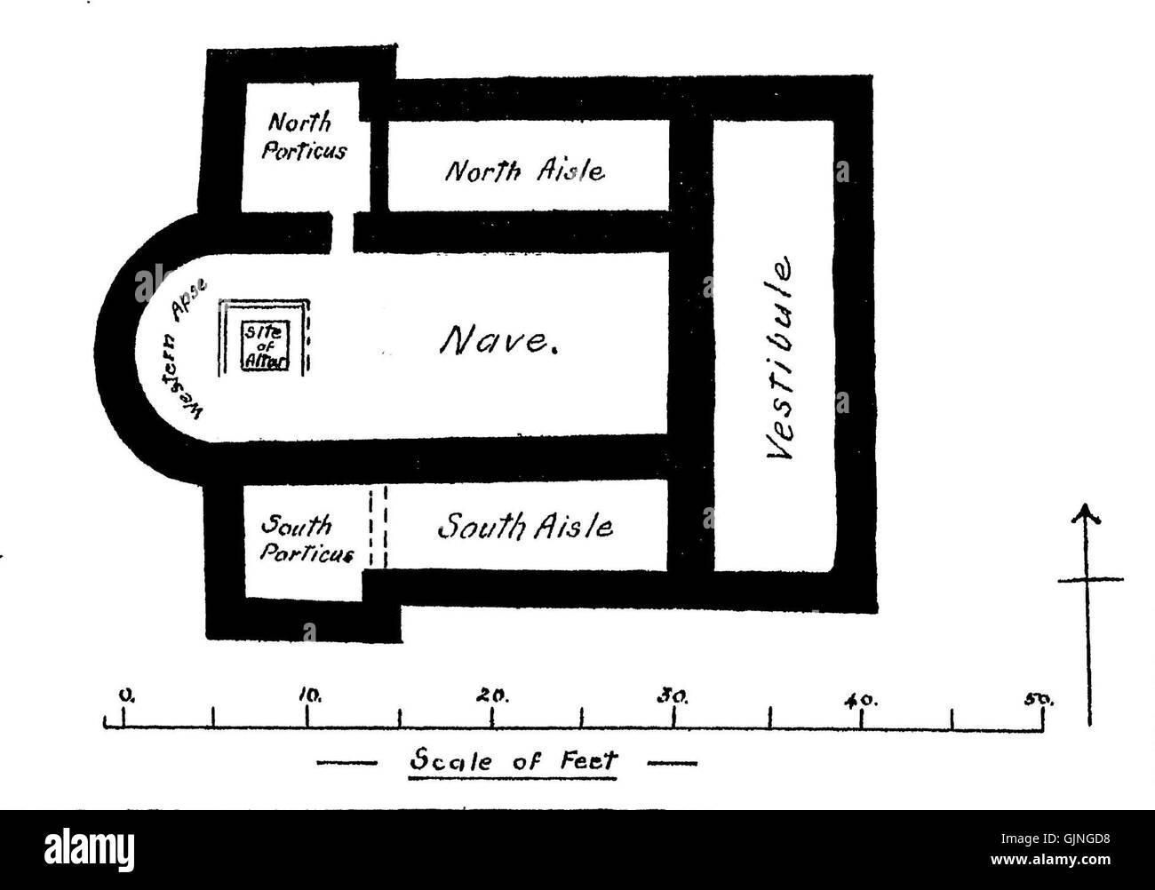 Plan of the Romano British Church Silchester, Hants Stock Photo