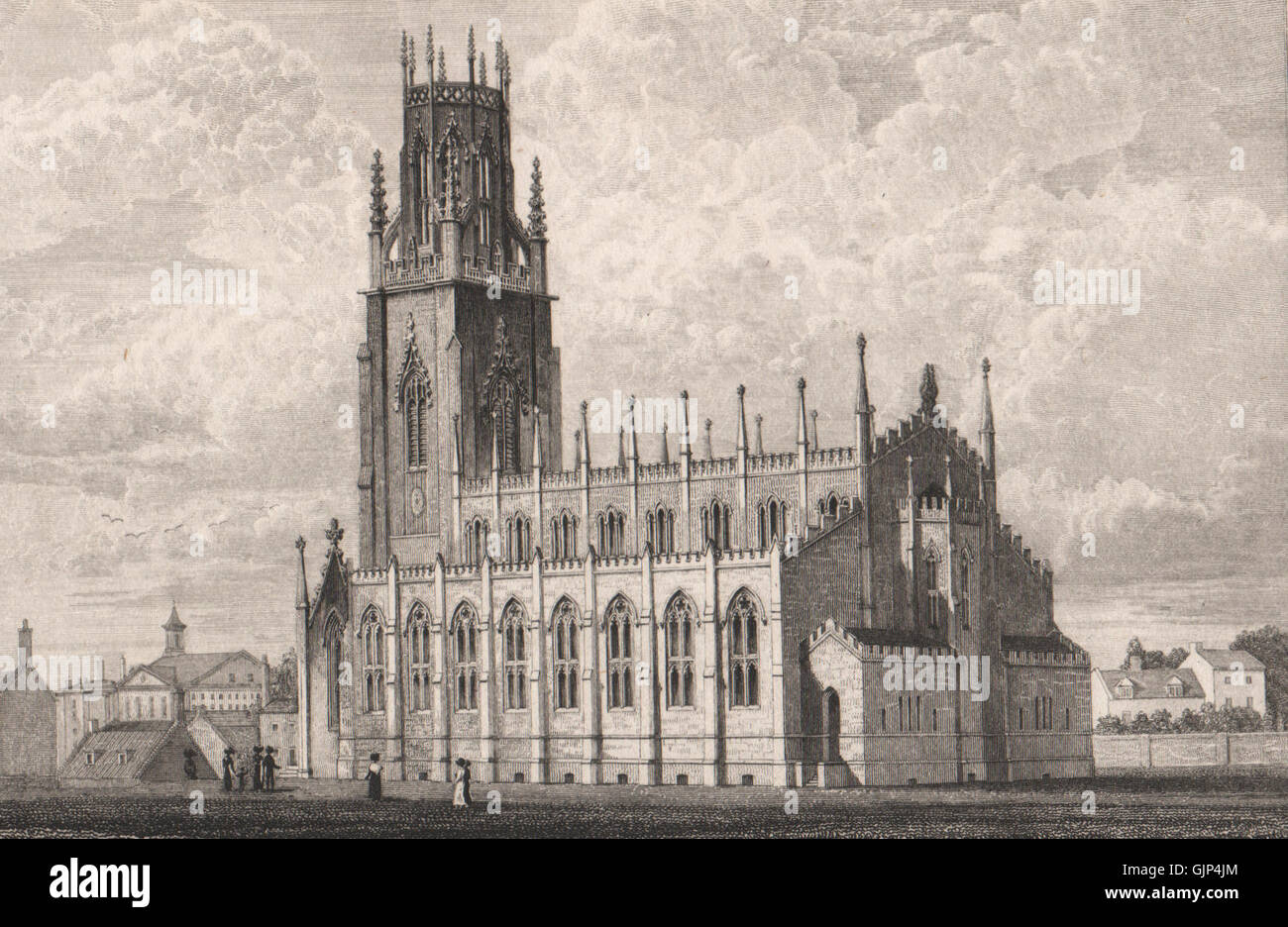 St. George the Martyr church, Ramsgate. Kent. SHEPHERD , antique print 1829 Stock Photo