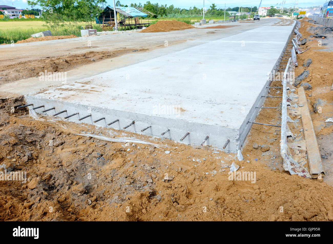 public concrete road under construction Stock Photo