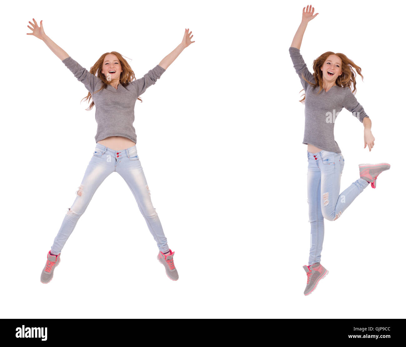 Young woman isolated on the white background Stock Photo - Alamy