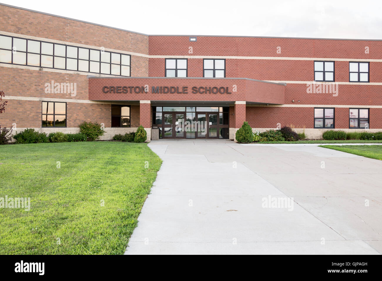 Creston Elementary and Middle School - Creston, IA Stock Photo