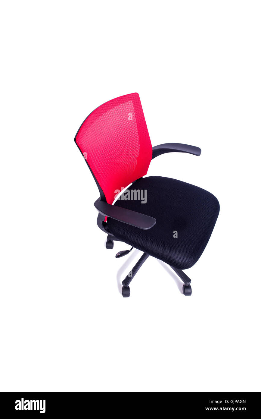 Red office chair isolated on the white background Stock Photo Alamy