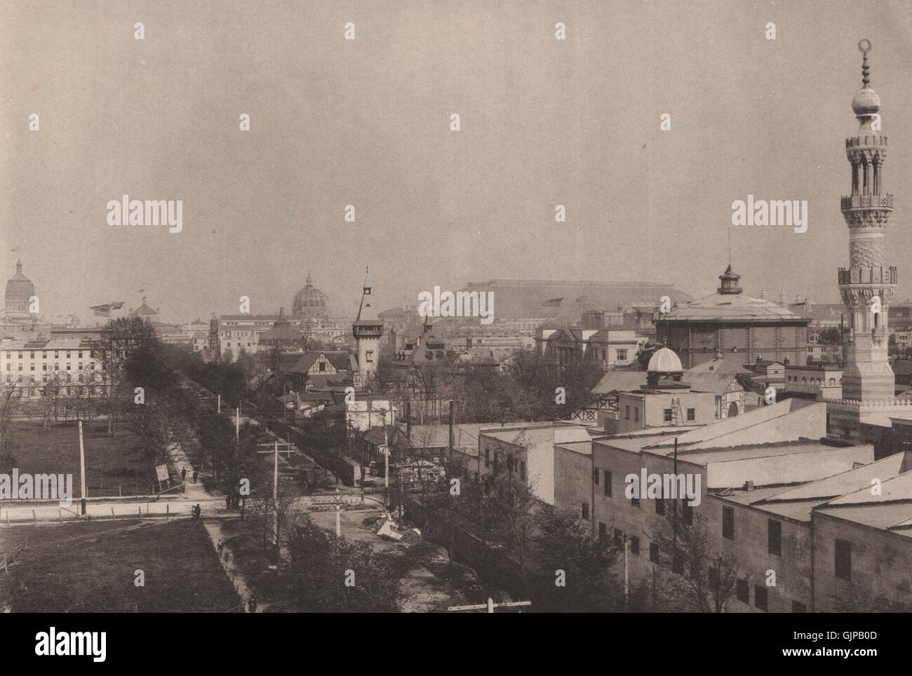 The World's Fair & the Plaisance from 59th Street, Chicago. Albertype print 1893 Stock Photo