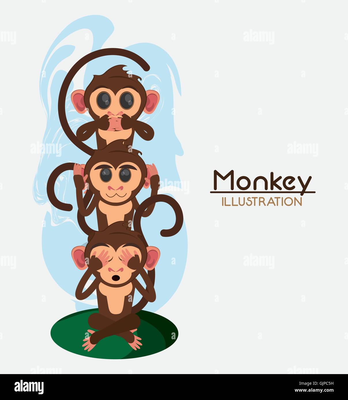 Monkey set cartoon animal design Stock Vector Image & Art - Alamy
