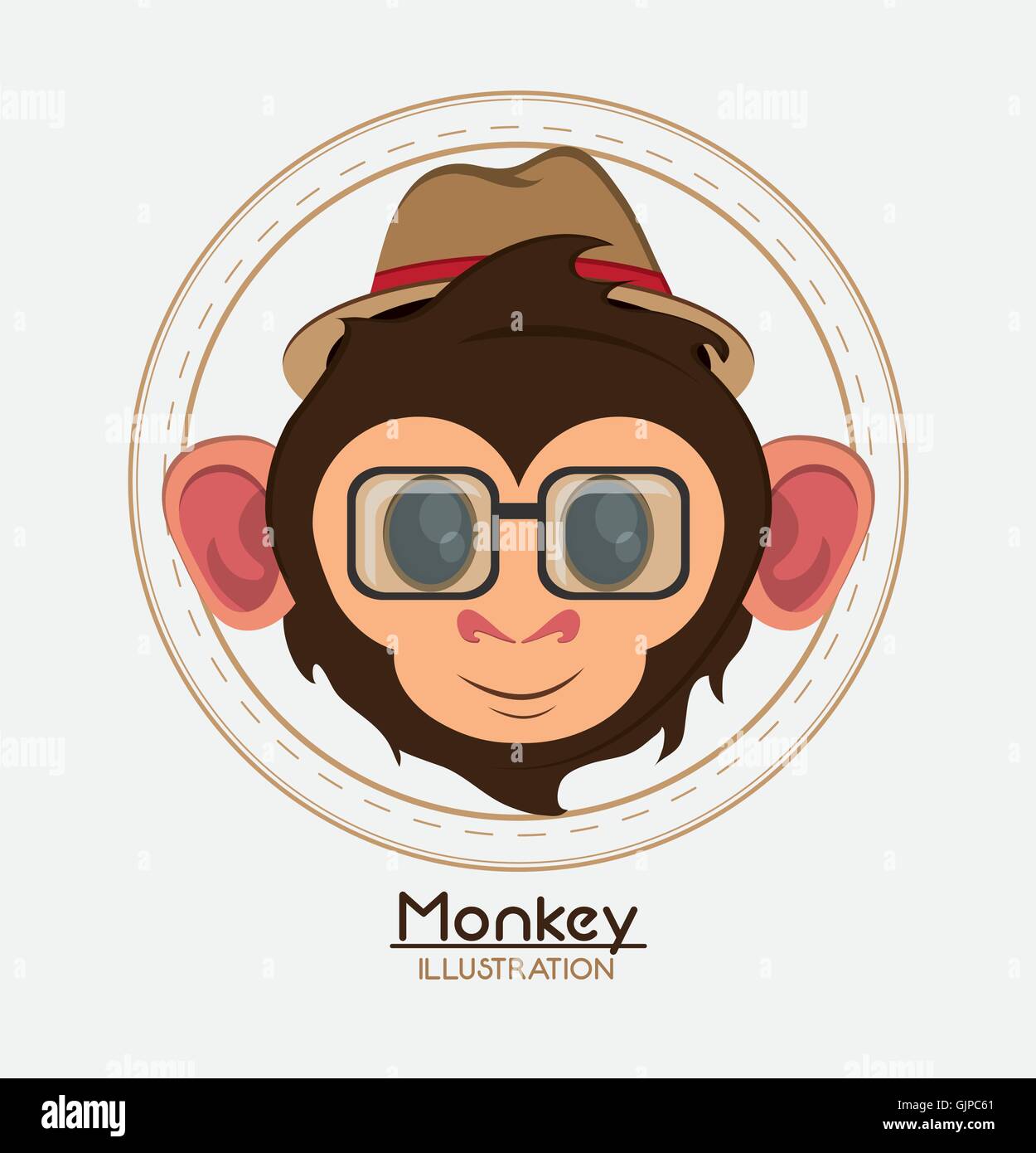 Monkey face glasses hat cartoon hi-res stock photography and images - Alamy