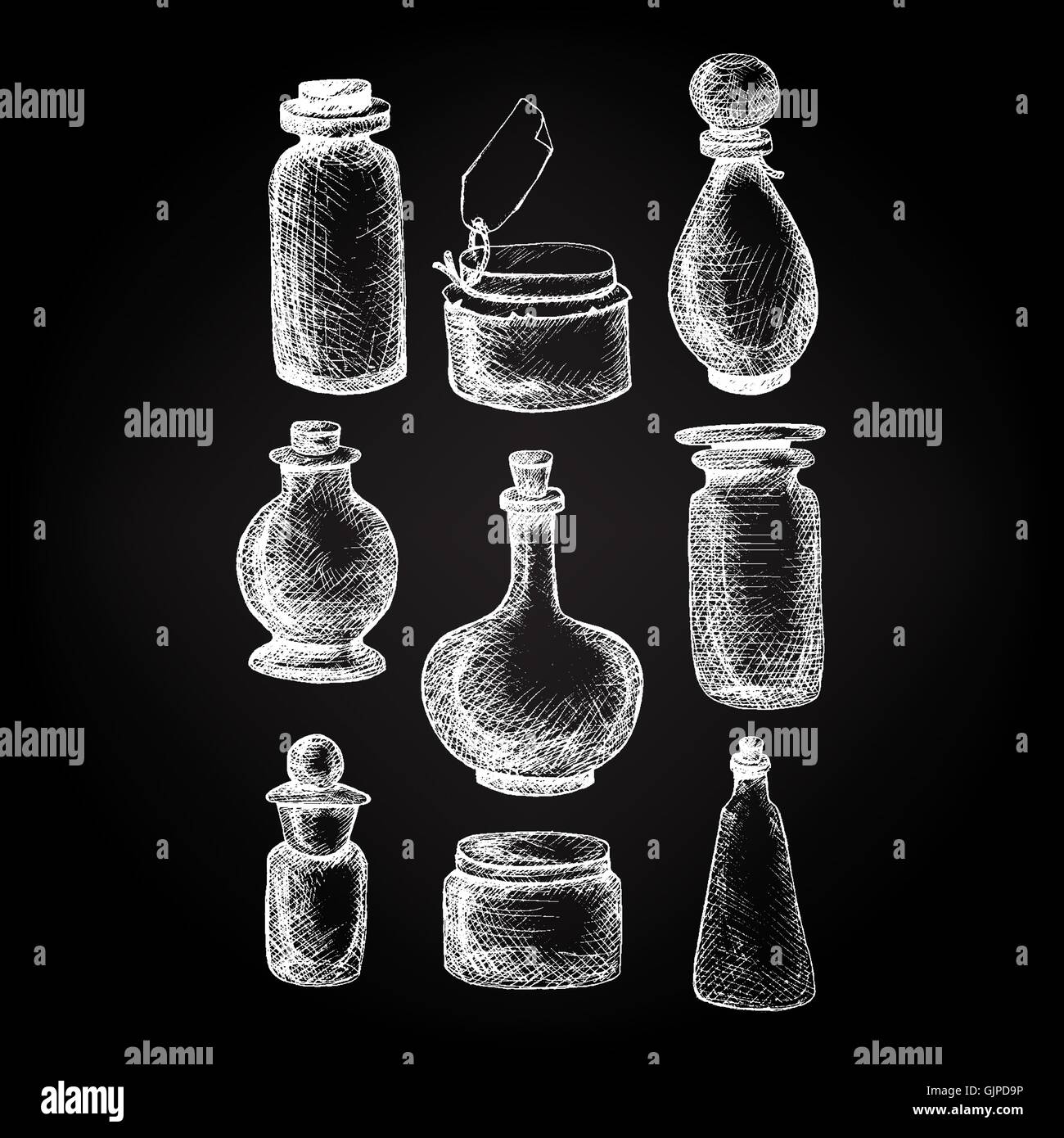 Vintage apothecary jars Stock Vector Images - Alamy