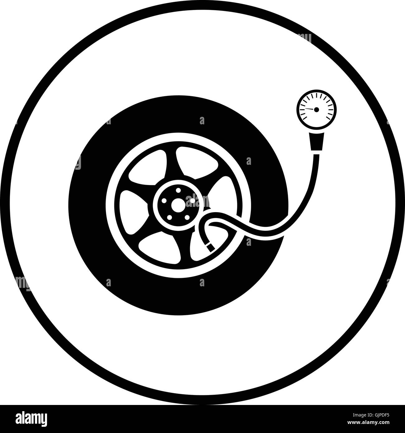 Tyre tire pressure gauge gage Black and White Stock Photos & Images - Alamy