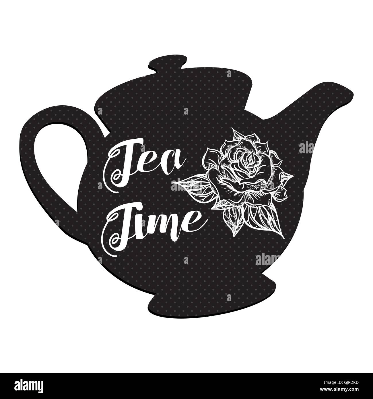 Tea Time and Tea Set in vintage style. Traditional english tea with