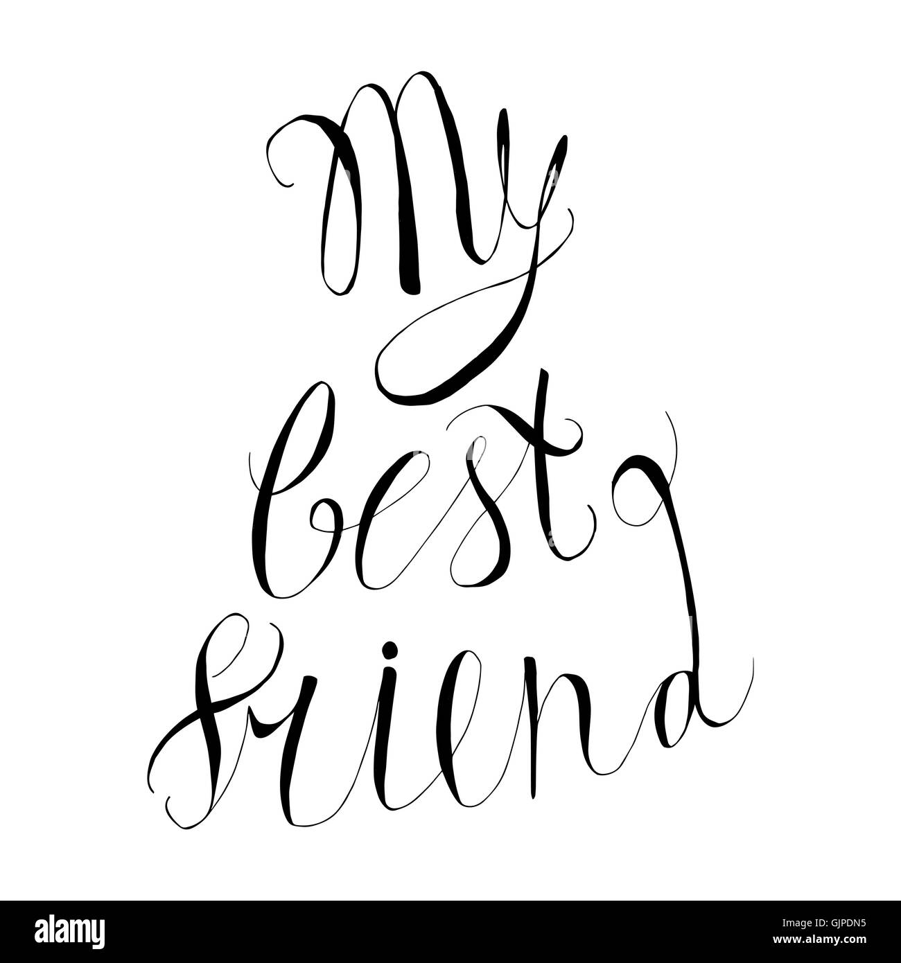 Vintage hand drawn friendship lettering hipster composition with phrase ...