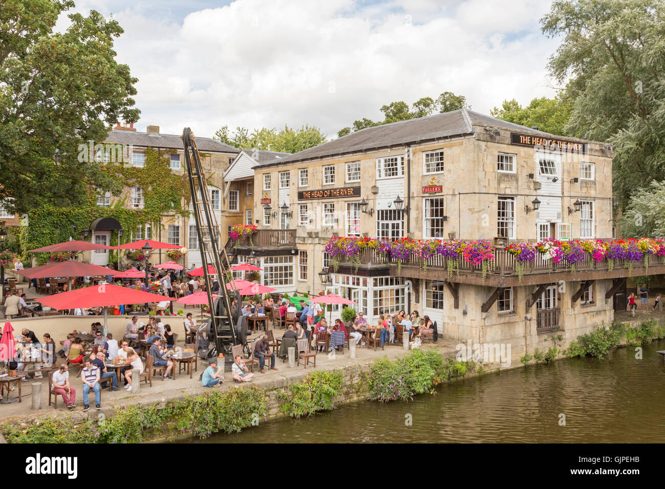 The Head of the River Public House on the River Themes, Oxford, England, UK Stock Photo