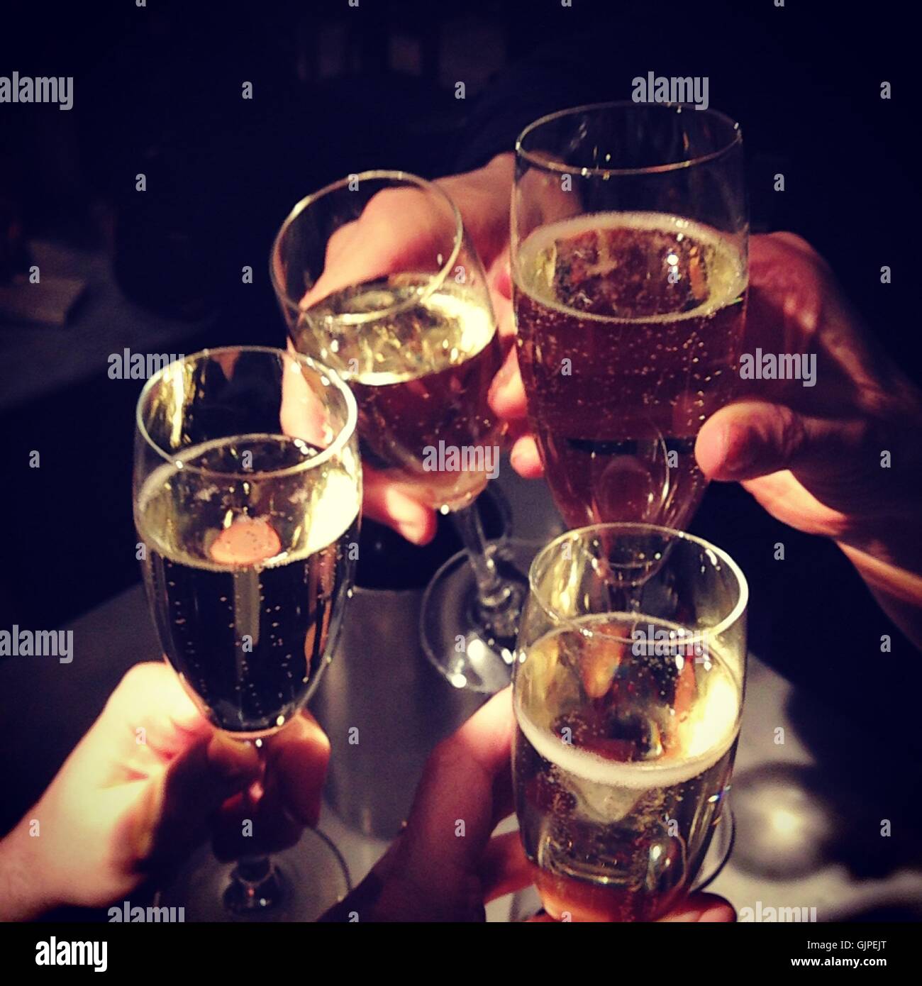 Champagne Party Glasses Party Celebrate Clinking Glasses Of Champagne In Hands On Clinking