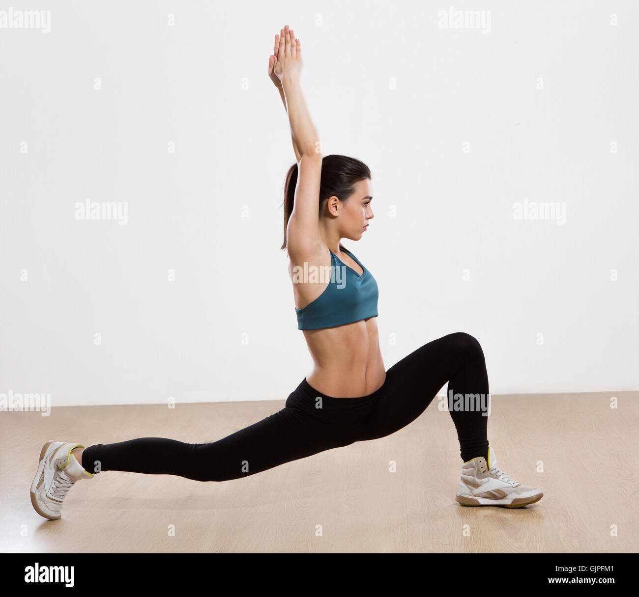 Yoga woman isolated on white background Stock Photo - Alamy