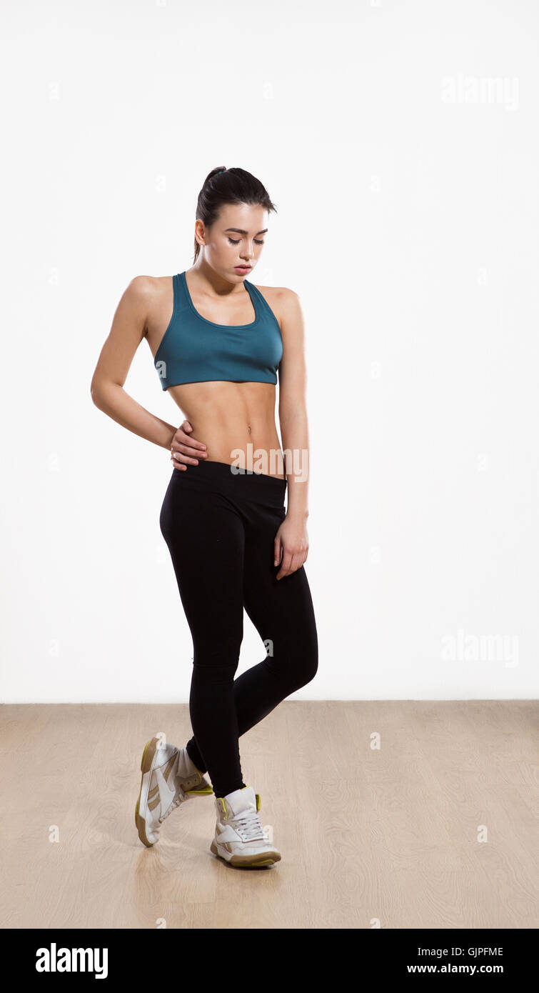 Yoga woman isolated on white background Stock Photo - Alamy