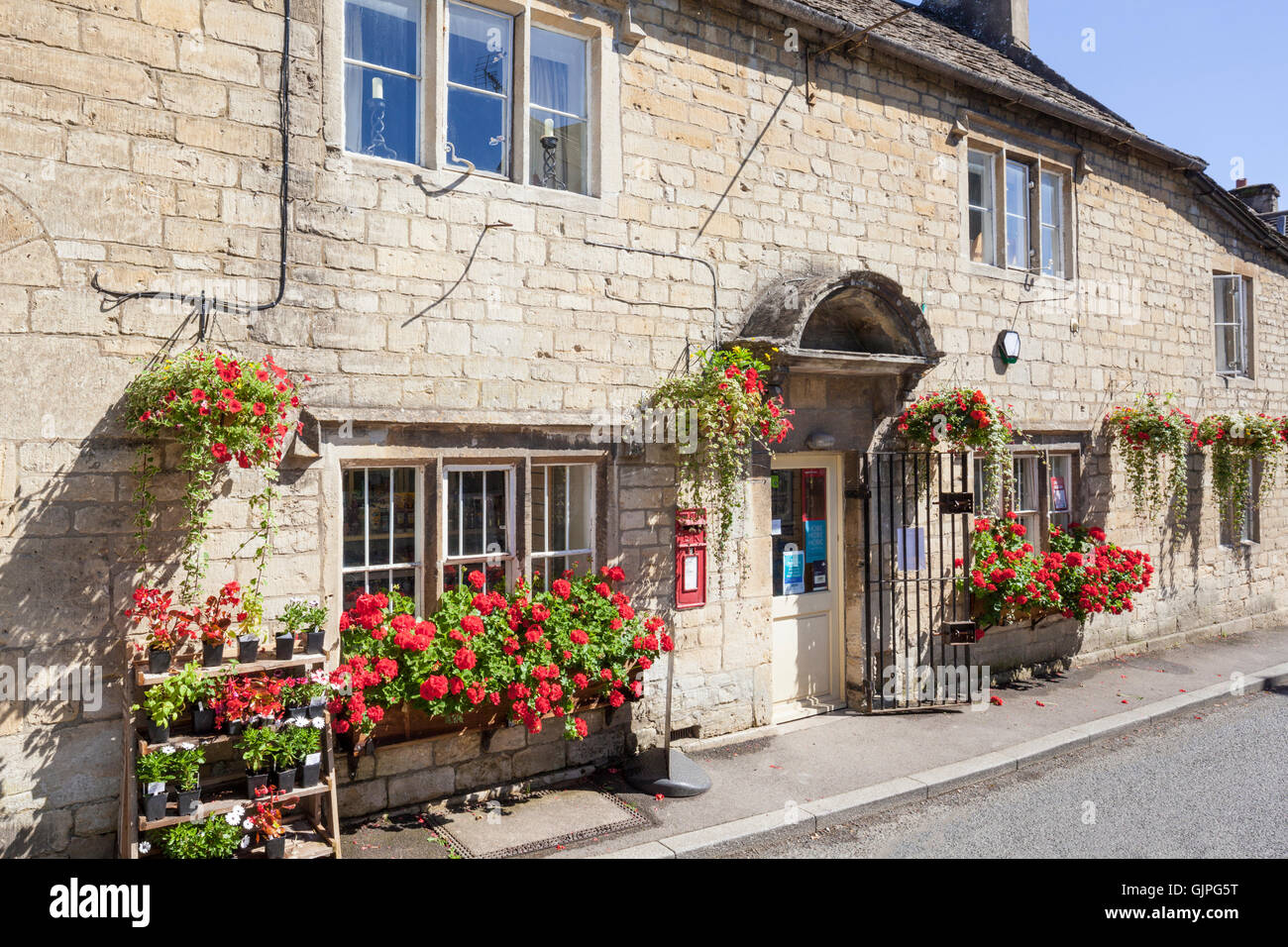 The village shop and Post Office in the Cotswold village of Bisley, Gloucestershire UK Stock Photo