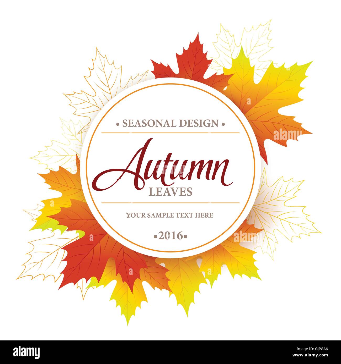 Autumn seasonal banner design. Fall leaf. Vector illustration Stock Vector
