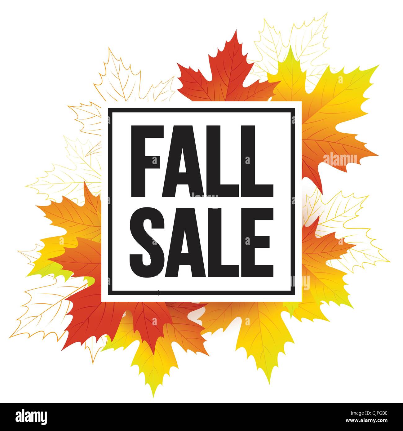 Autumn seasonal banner design. Fall leaf. Vector illustration Stock Vector