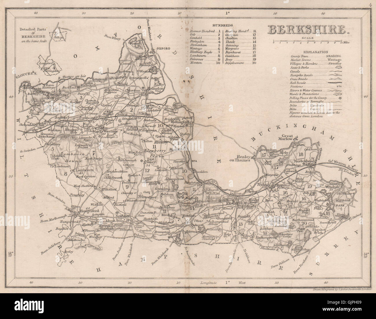 Berkshire Map Stock Photos & Berkshire Map Stock Images Alamy