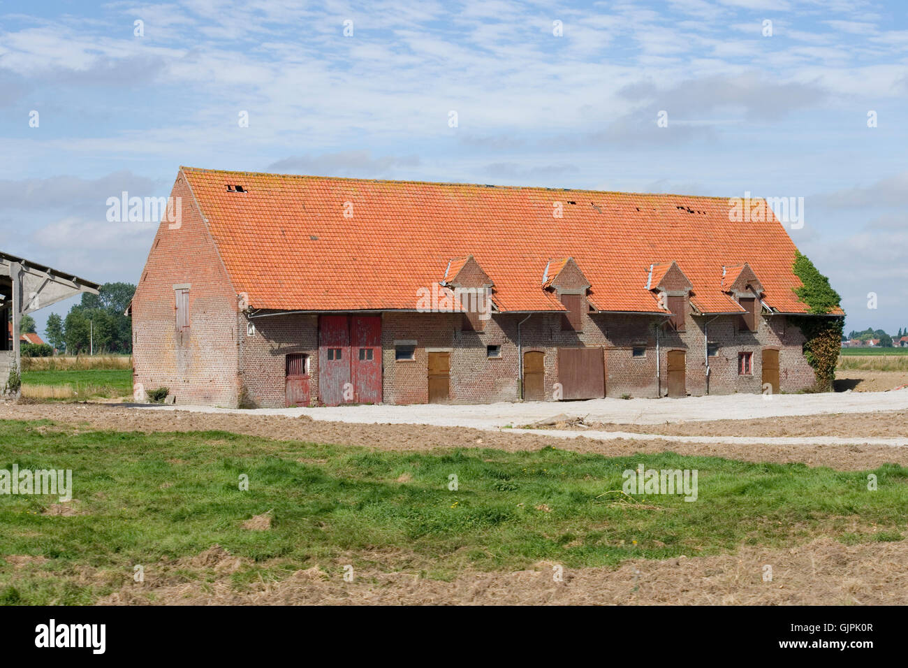 belgian cattle shed, original style Stock Photo