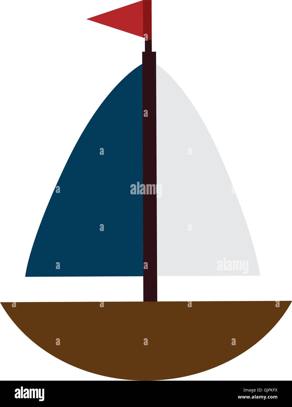 boat-sea-ship-flag-stock-vector-image-art-alamy