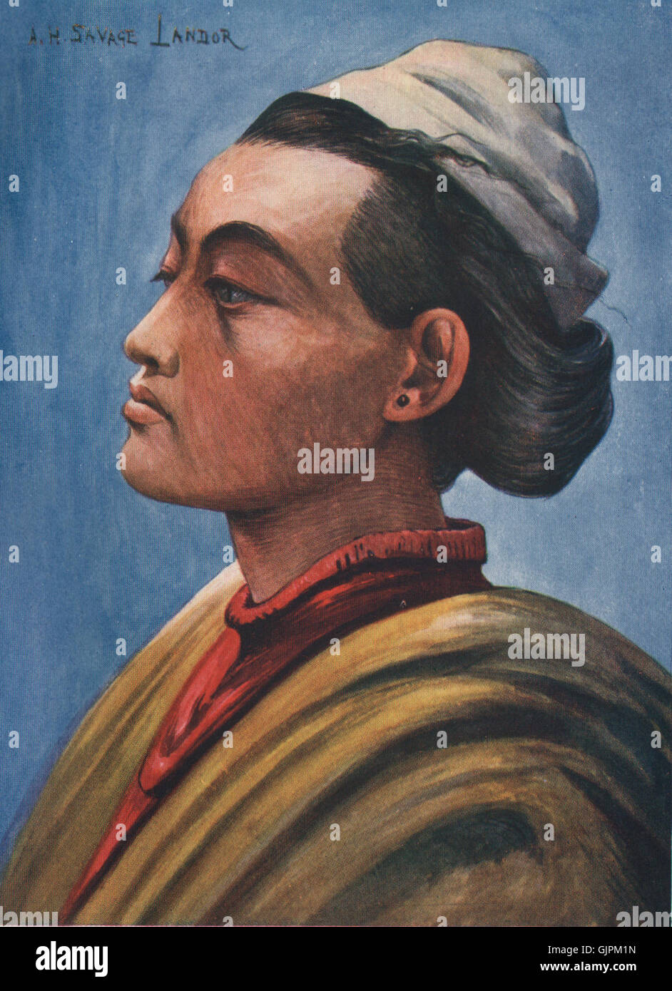 'A typical native of N.W. Nepal' by Arnold Henry Savage Landor. Nepal