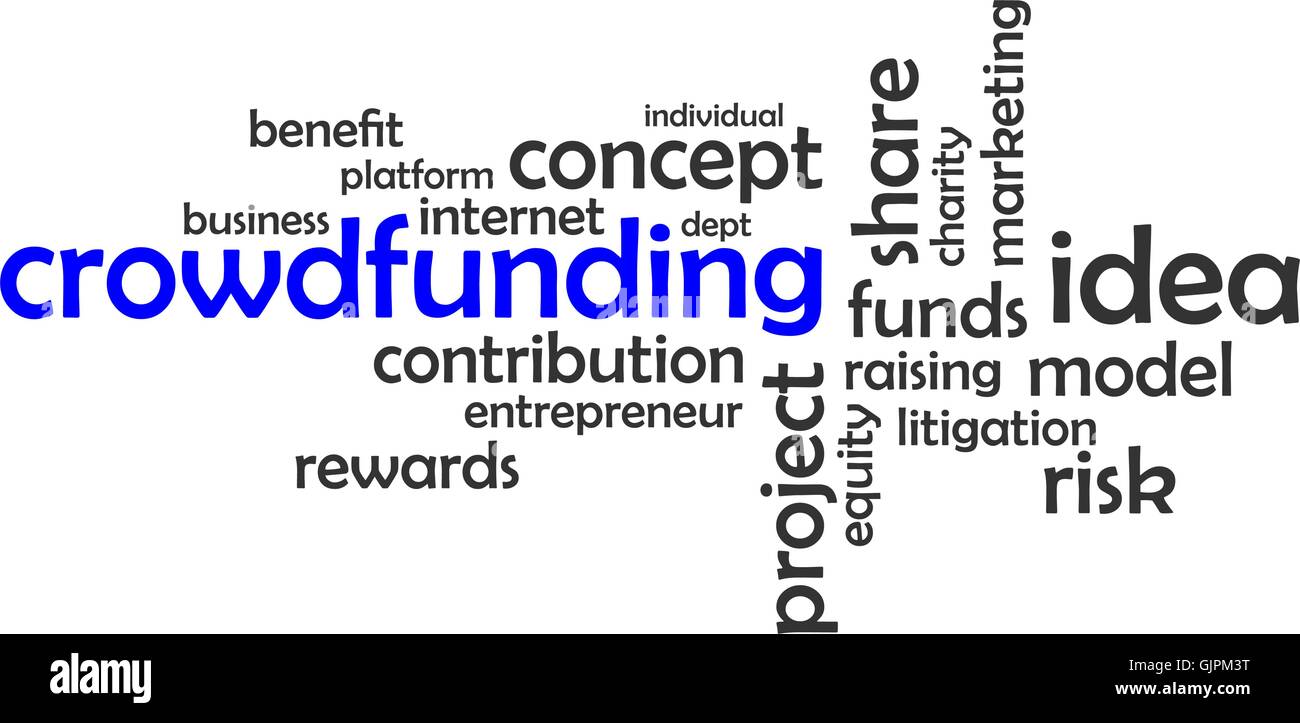 word cloud - crowdfunding Stock Vector