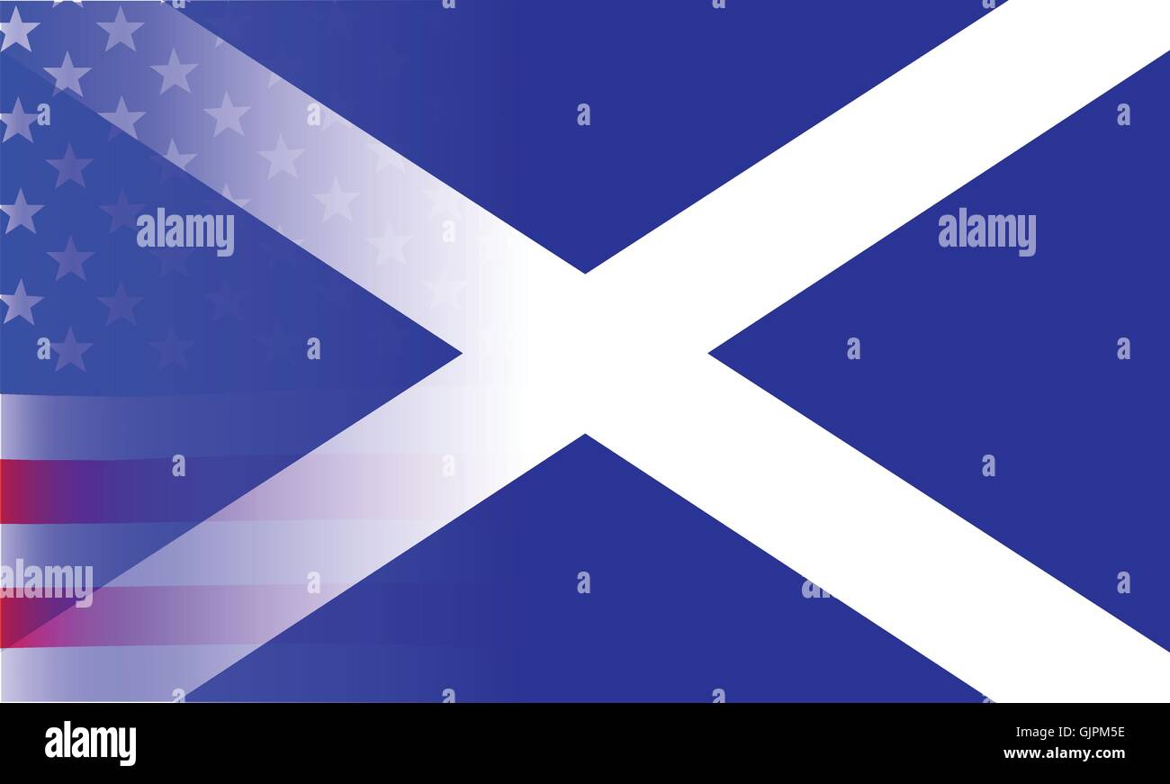 Scottish Flag Stars and Stripes Stock Vector