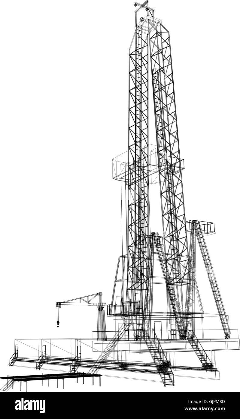 Oil rig. Detailed vector illustration Stock Vector Image & Art - Alamy
