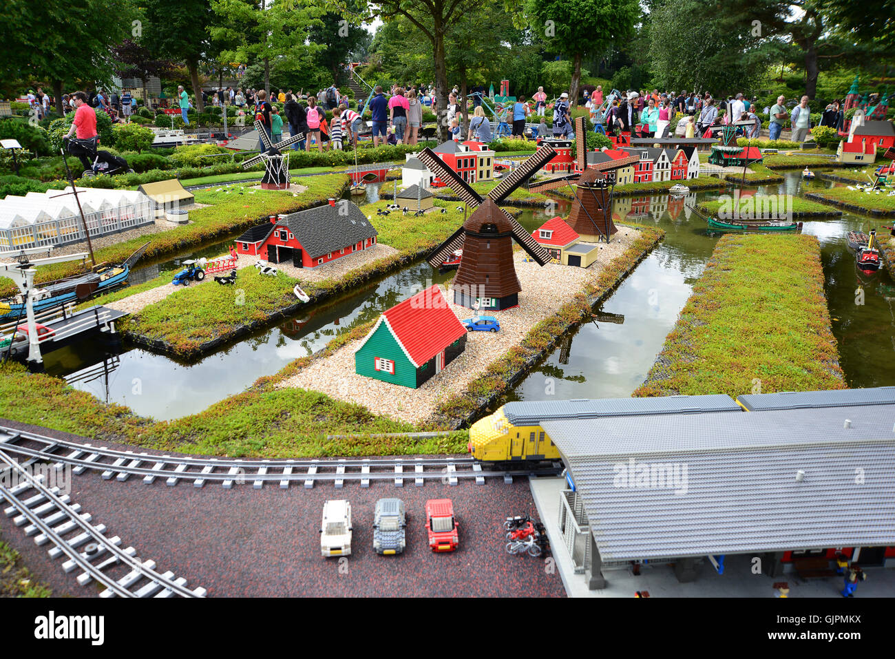Billund, Denmark July 26, 2016 Lego houses in Legoland Stock Photo