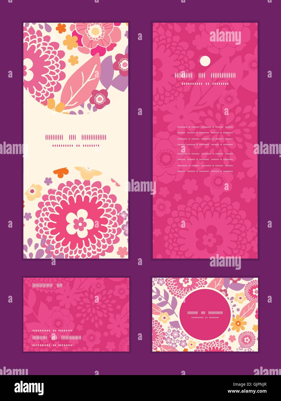 Vector warm summer plants vertical frame pattern invitation gree Stock ...