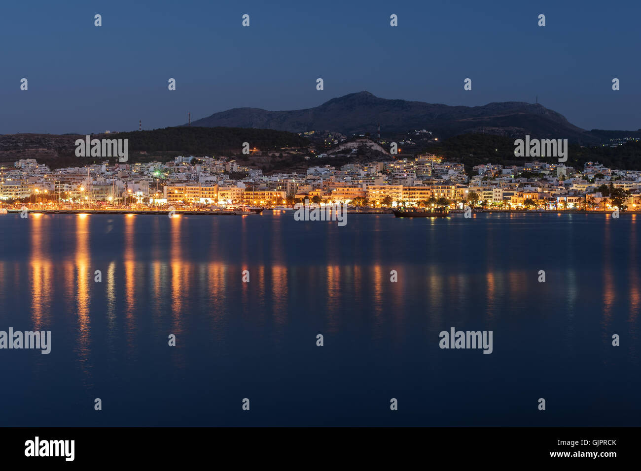 Rethymno, Crete, Greece: downtown at night Stock Photo