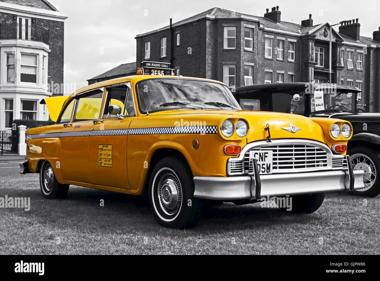 Iconic American Yellow Taxi Stock Photo