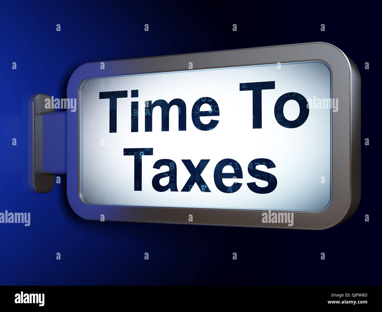 Timeline concept Time To Taxes on billboard background Stock Photo Alamy