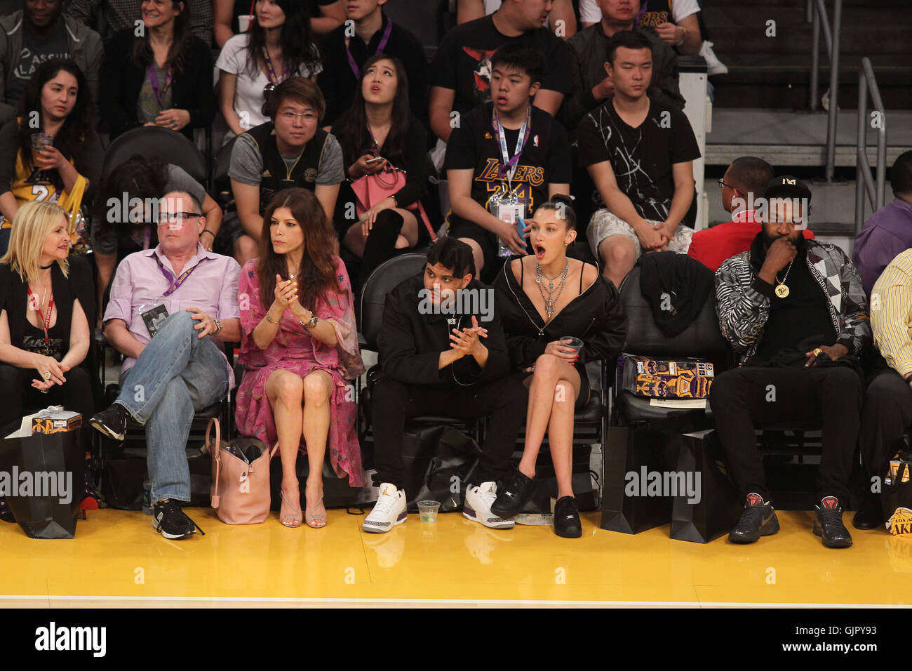 Bella Hadid's Outfit at Kobe Bryant's Last Basketball Game
