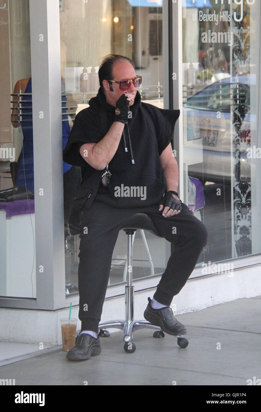 Andrew Dice Clay enjoys a cigarette in Beverly Hills Featuring Andrew