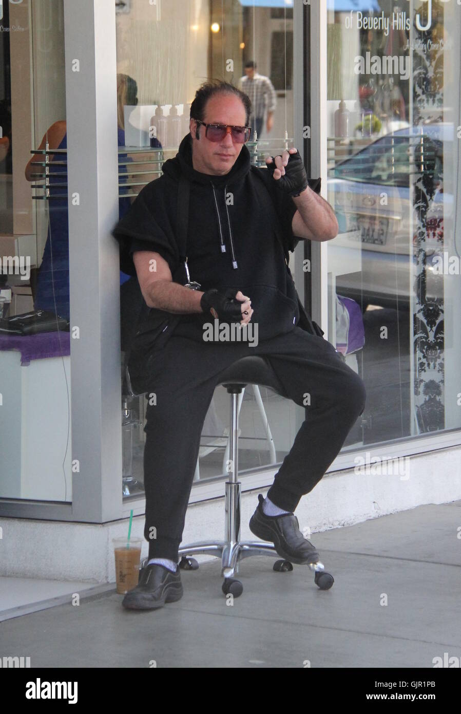 Andrew Dice Clay enjoys a cigarette in Beverly Hills Featuring Andrew