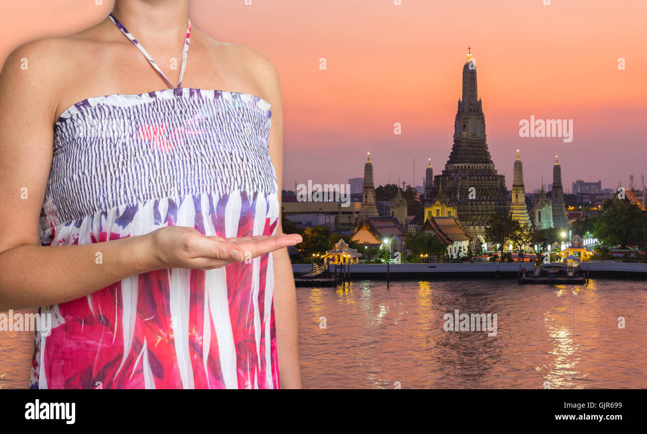 Bangkok concept is presented by female. Stock Photo