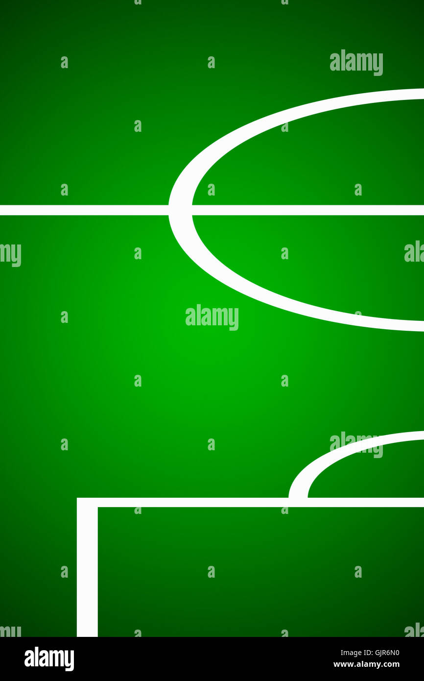 Digitally Illustrated green football pitch Stock Photo