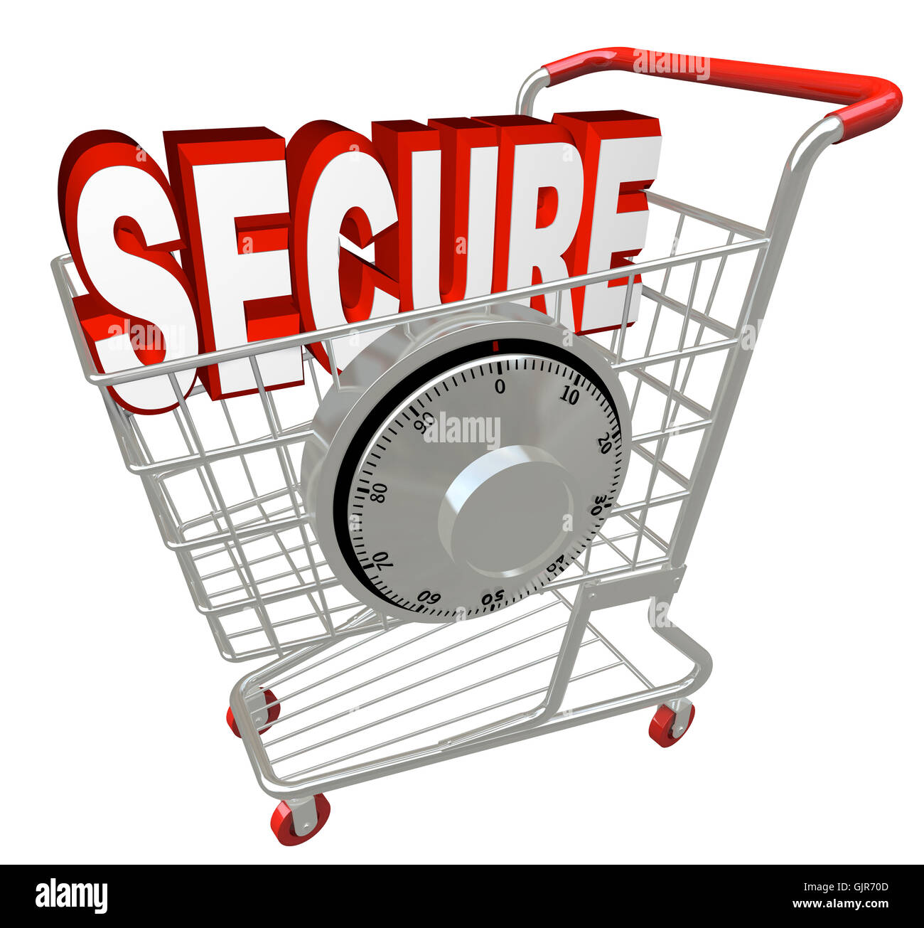 Secure Safe Shopping Cart with Security Stock Photo Alamy