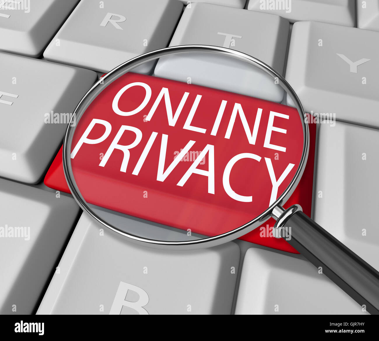 Online Privacy Key on Computer Keyboard Stock Photo